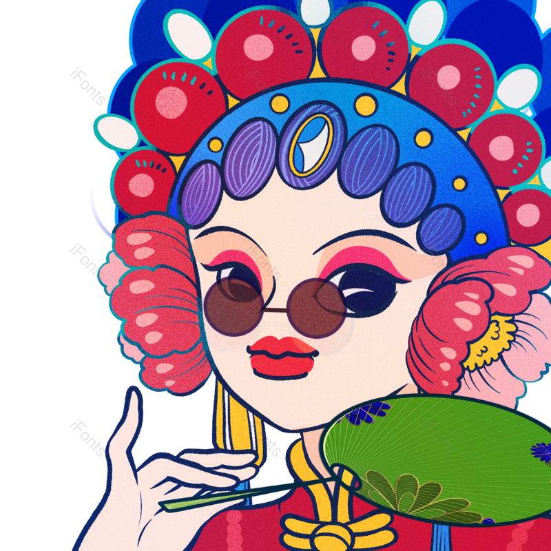 元素图片,潮流元素,人物PNG,京剧免抠素材